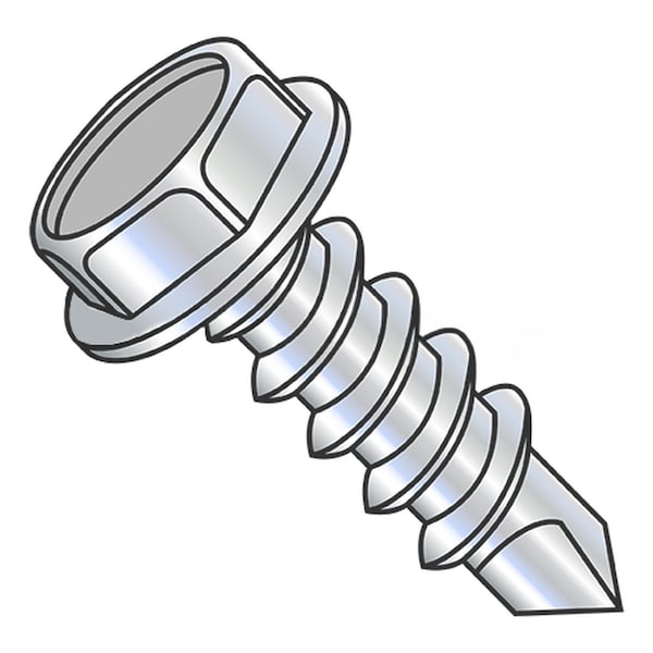 Usa Industrials Self-Drilling Screw, 5/16"-12 x 6 in, Zinc Plated Steel Hex Head Hex Drive BULK-SCRW-10559 - main